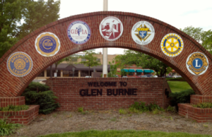 Glen Burnie, MD town welcome sign