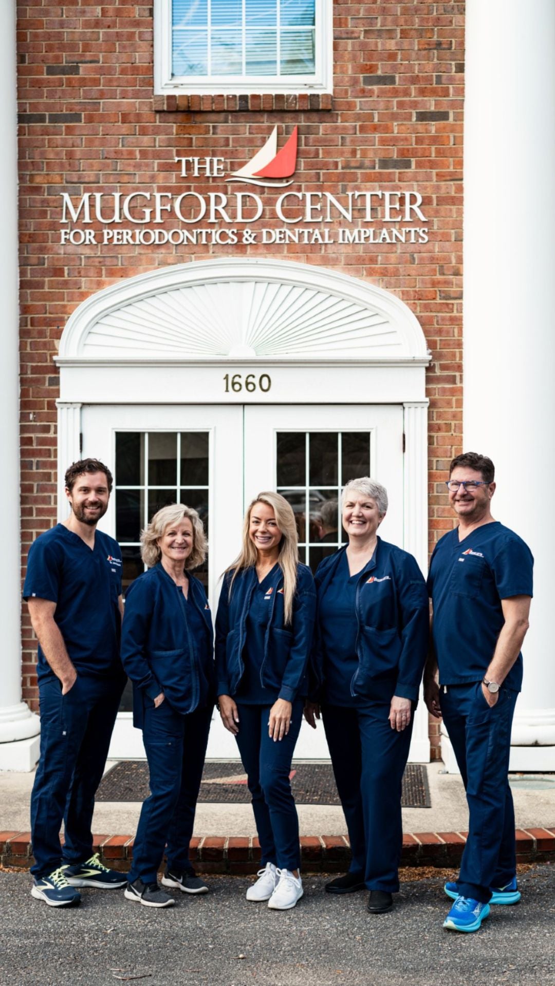 Mugford team outside the dental office
